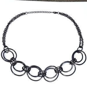 Dark Gray Multi Loop Necklace Fashion Jewelry